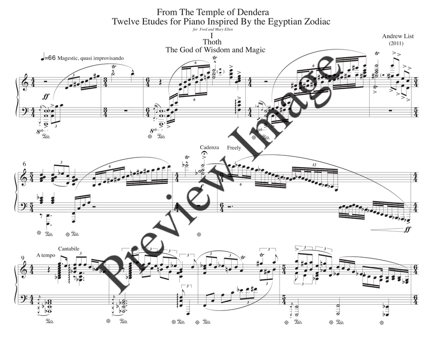 From the Temple of Dendera: 12 Etudes for Piano