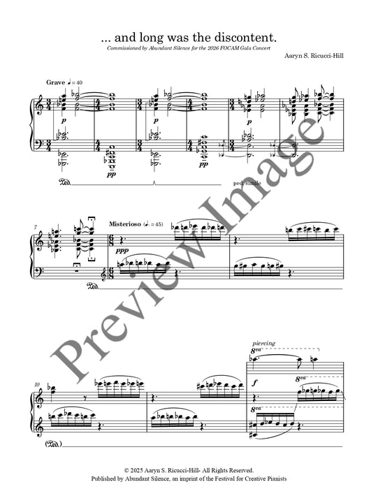 ... and long was the discontent